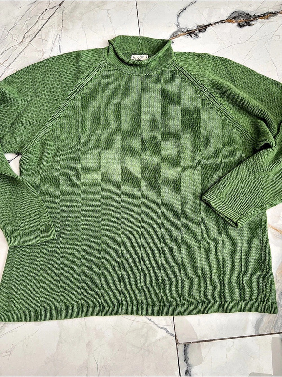 J. Crew Sweaters - J.Crew Green Turtleneck Sweater Size XL linen cotton blend